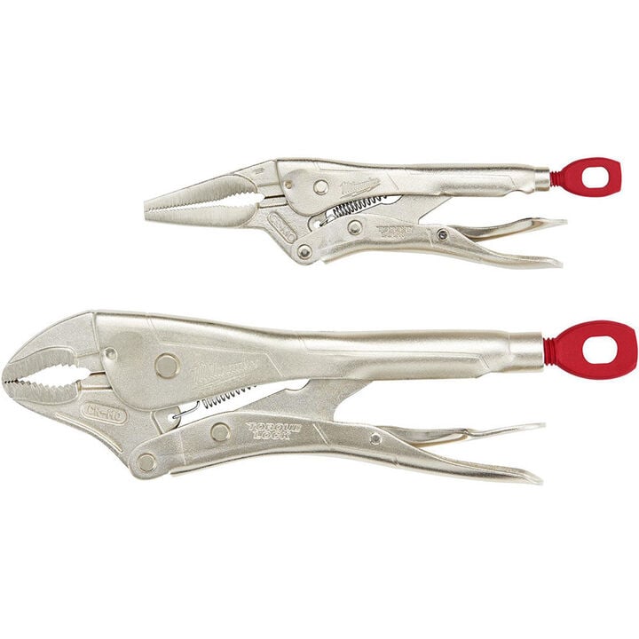 Milwaukee 10inch Curved Jaw & 6inch Long Nose Pliers Set, large image number 0