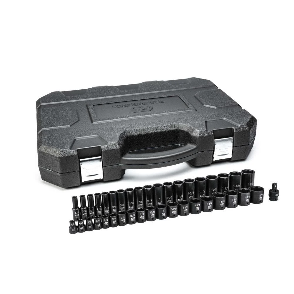 GEARWRENCH Impact Socket Set 39 pc 1/2 In Drive 6 Point SAE Standard/Deep, large image number 1
