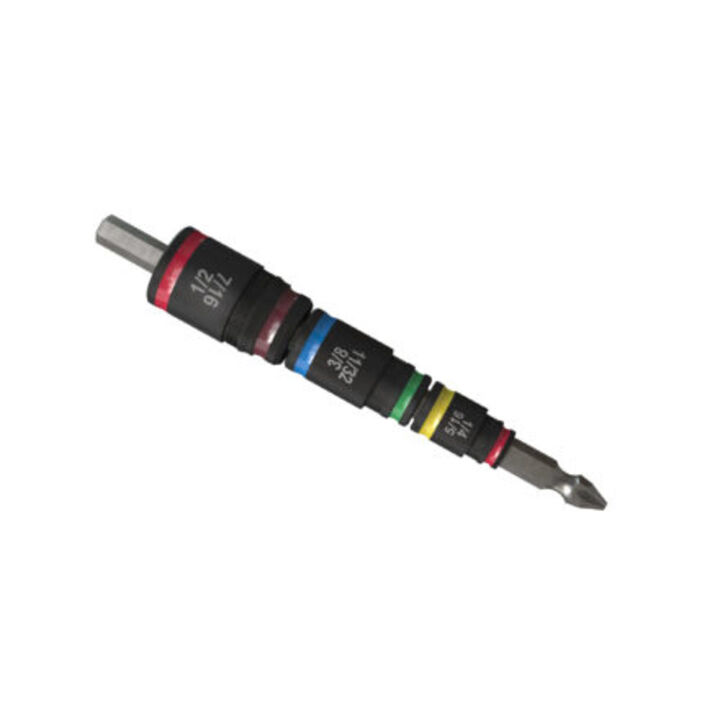Malco Products 7-in-1  C-RHEX Flip Bit Socket Set, #2 Phillips Model  with 1/4"-5/16", 11/32 - 3/8", 1/2"-7/16" socket sizes