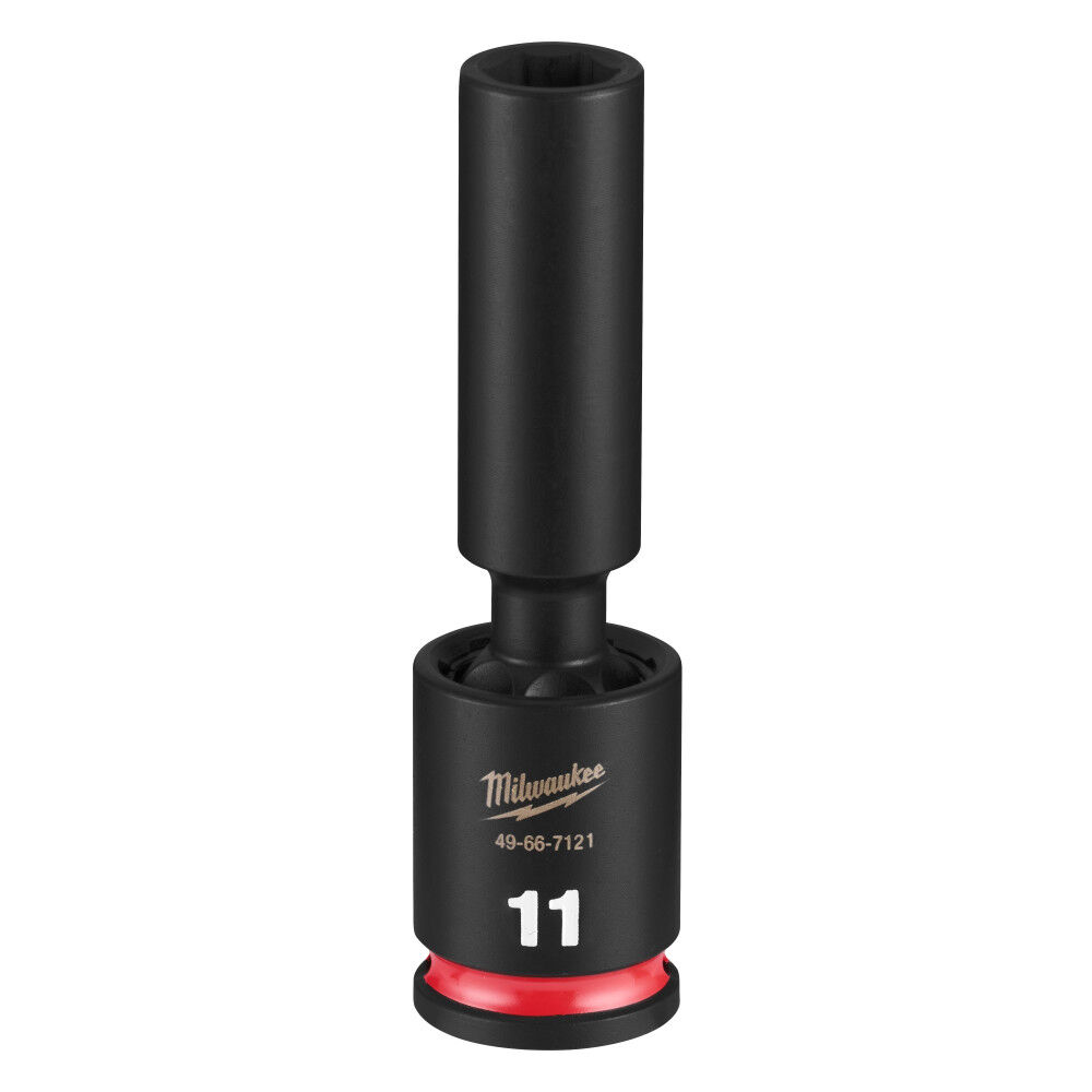 Milwaukee SHOCKWAVE Impact Duty 3/8 Inch Drive 11MM Deep Swivel Socket - 49-66-7121
