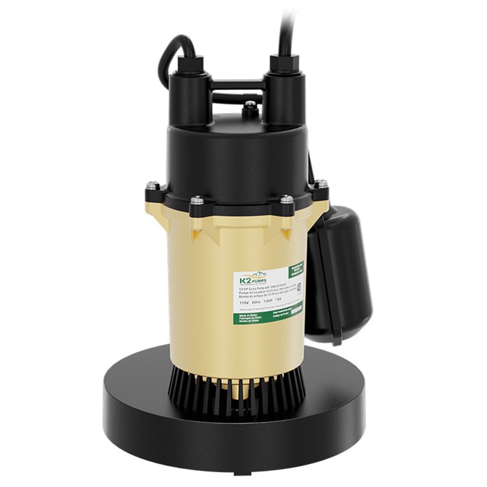 K2 Pumps Sump Pump Cast Aluminum 1/4 HP with Direct in Tethered Switch, large image number 7
