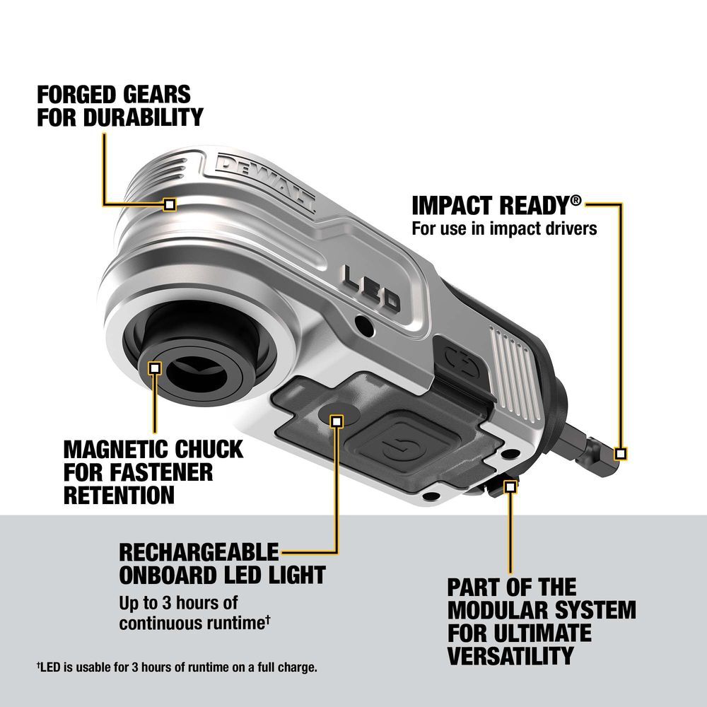 DEWALT FLEXTORQ Lighted Modular Right Angle Attachment, large image number 2