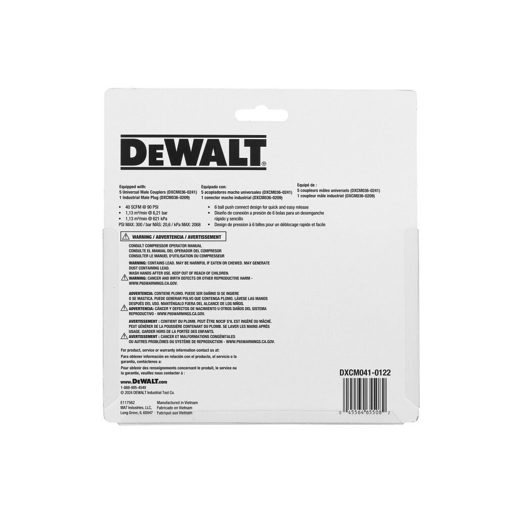 DEWALT 5-Way Straight Air Manifold, large image number 5