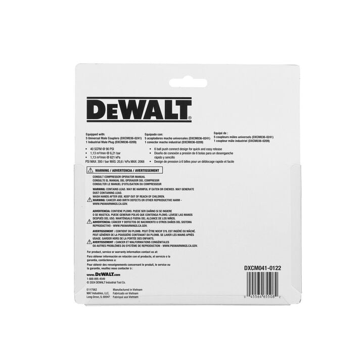 DEWALT 5-Way Straight Air Manifold, large image number 4