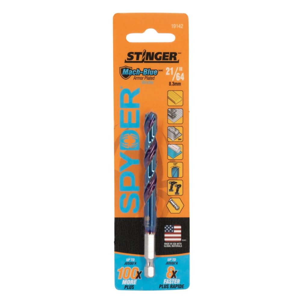 Spyder 21/64 Inch Hex Shank Drill Bit - 19142