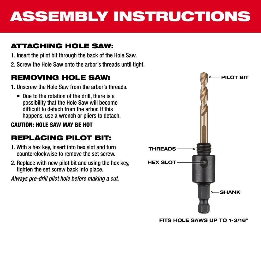 Milwaukee 1/4 in. Small Thread Arbor, large image number 4