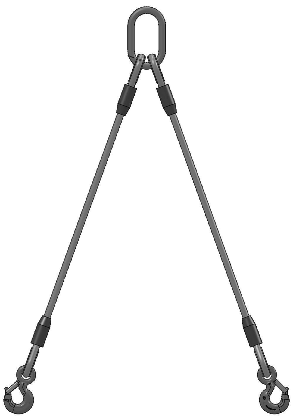 Lift-All 3/8 Inch x 3 Ft. 2-Leg Bridle 6X19 Wire Rope Sling – Z382LBX3.000