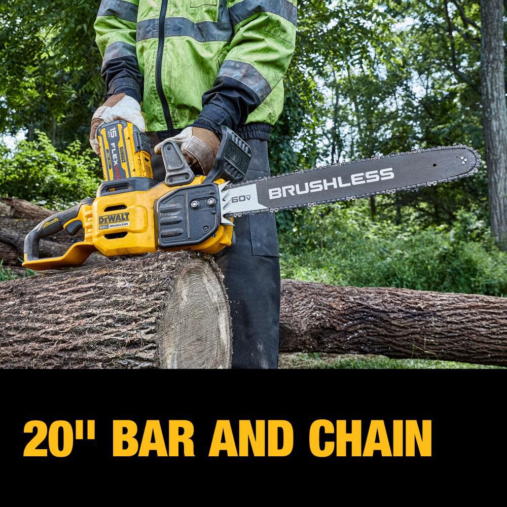 DEWALT FLEXVOLT 60V MAX Chainsaw Brushless Cordless 20inch 5Ah Kit