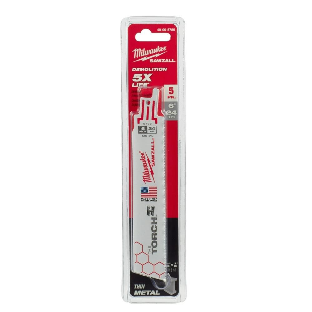Milwaukee 6In 24TPI The Torch Sawzall Blades (5pk), large image number 11