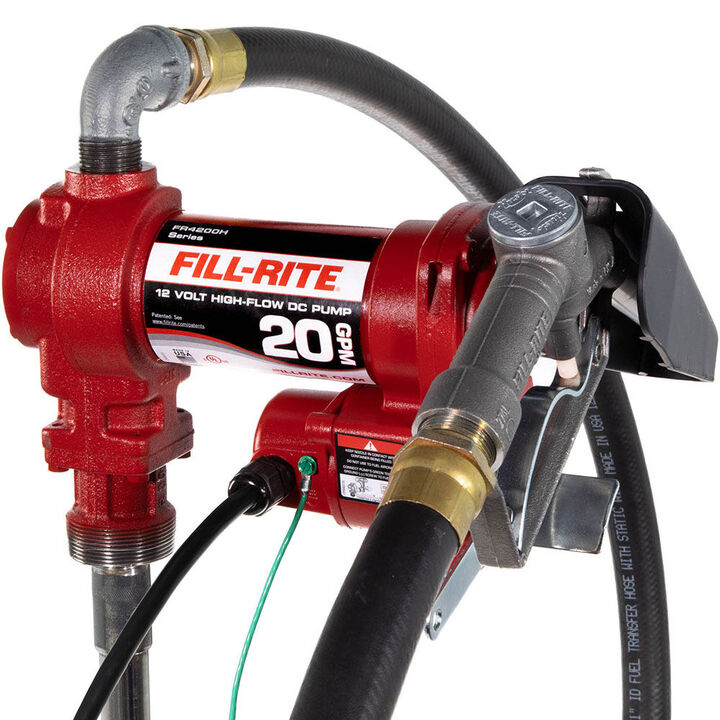 Fill-Rite Fuel Pump Kit 12VDC 20GPM Manual Nozzle Hose