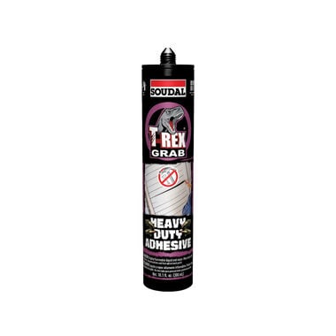 Soudal T-REX Grab 10 Oz Cartridge Heavy Duty Construction Adhesive, 12 Pack