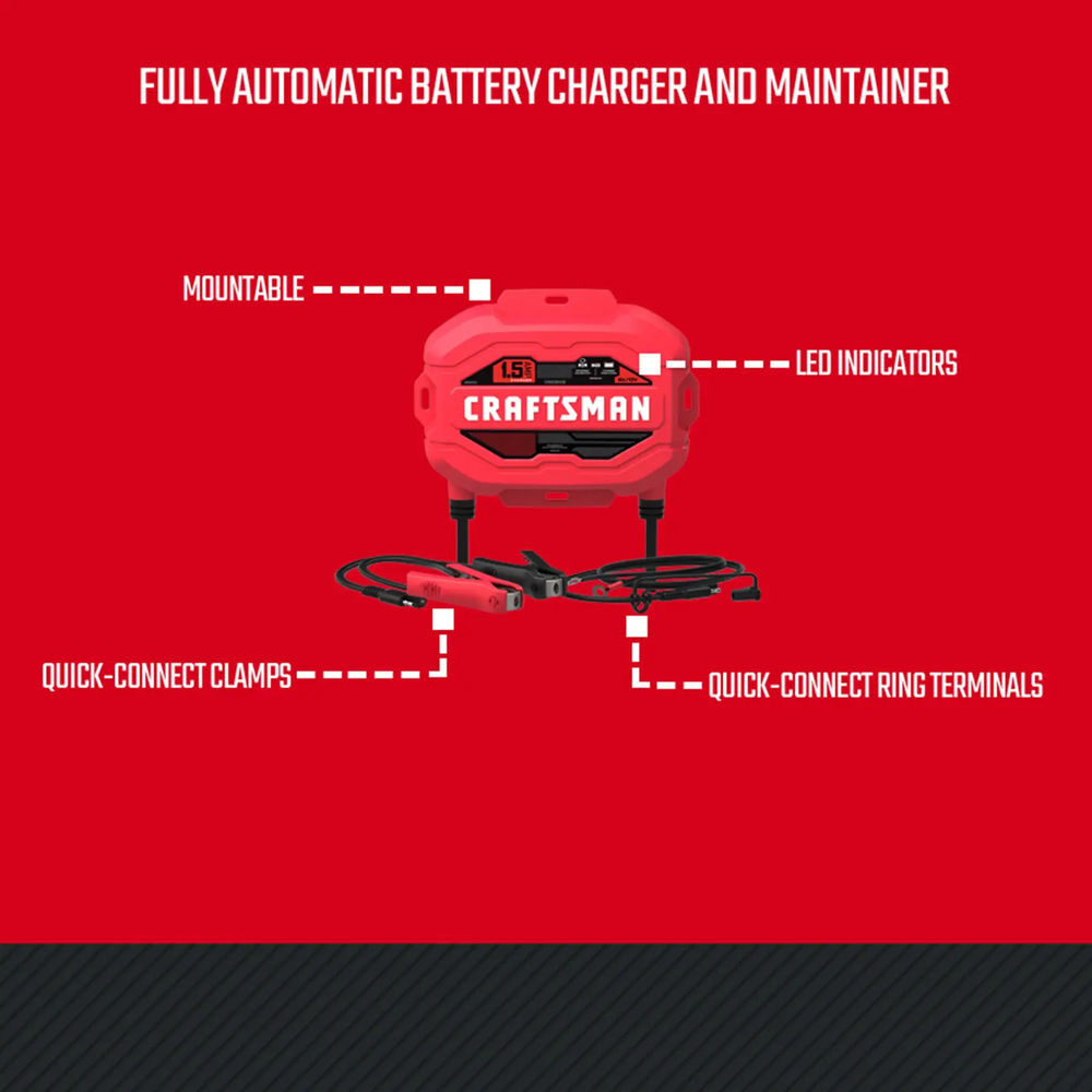 CRAFTSMAN 1.5A Automotive Battery Charger and Maintainer for 6V and 12V Batteries, large image number 5
