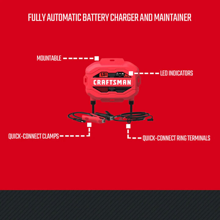 CRAFTSMAN 1.5A Automotive Battery Charger and Maintainer for 6V and 12V Batteries, large image number 4