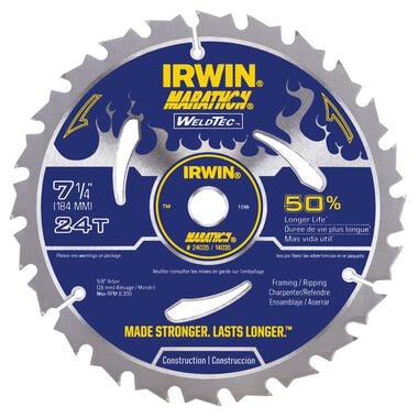 Irwin Weldtec 7-1/4 In. 24T Saw Blade, large image number 0