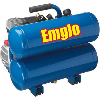Emglo Heavy-Duty 4 gal Oil-Lube Stacked Tank Contractor Air Compressor