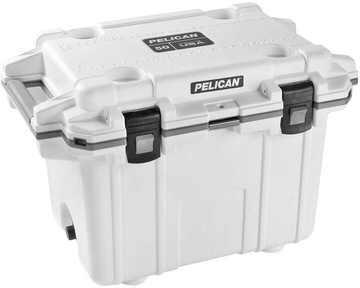 Pelican 50 Qt Elite Cooler - White/Gray