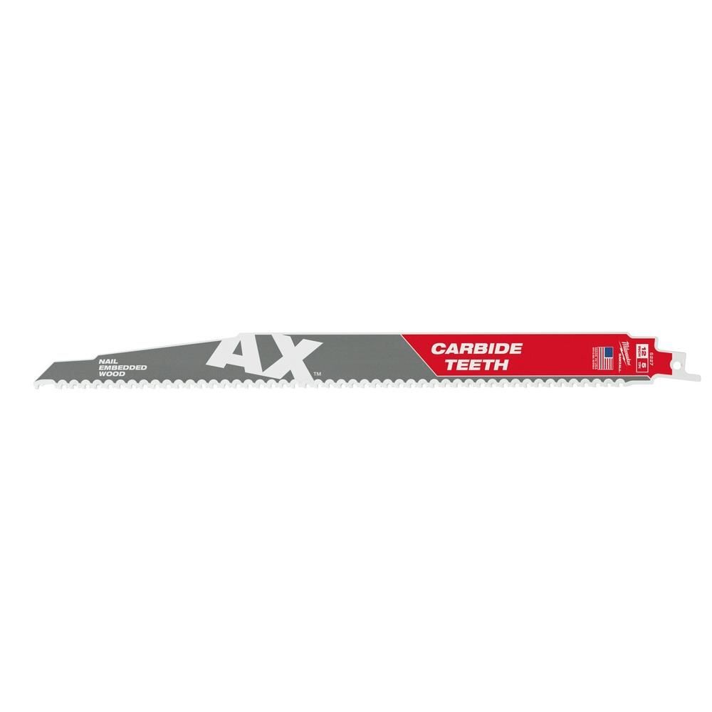 Milwaukee 12 in. 5 TPI The Ax Carbide Teeth SAWZALL Blades 5PK, large image number 1