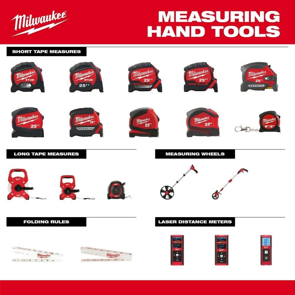 Milwaukee 25ft Wide Blade Magnetic Tape Measure with 100L Light, large image number 12
