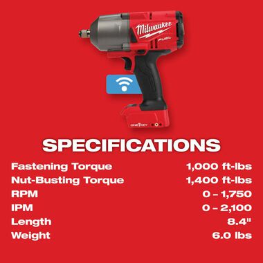 Milwaukee M18 FUEL with ONE-KEY High Torque Impact Wrench 1/2 in Friction Ring (Bare Tool), large image number 6