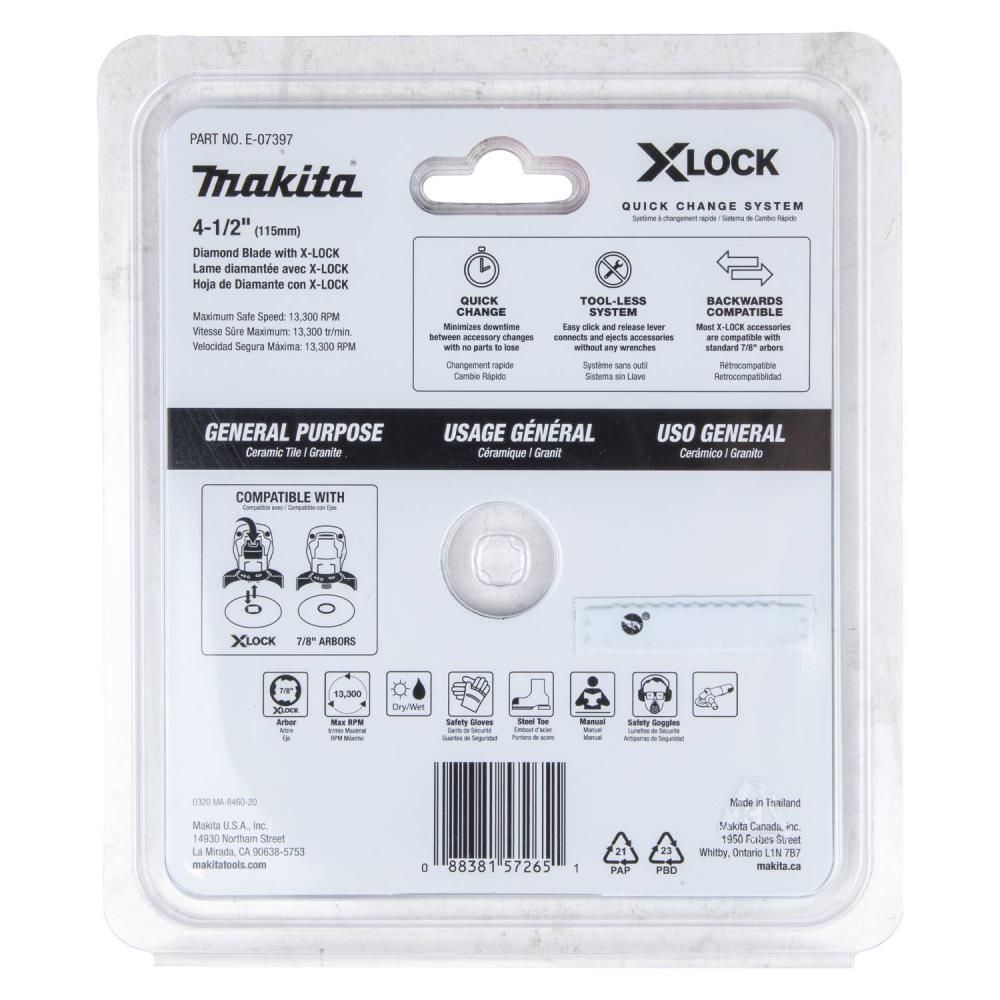 Makita XLOCK 4 1/2 Inch Continuous Rim Diamond Blade for Ceramic and Granite, large image number 14