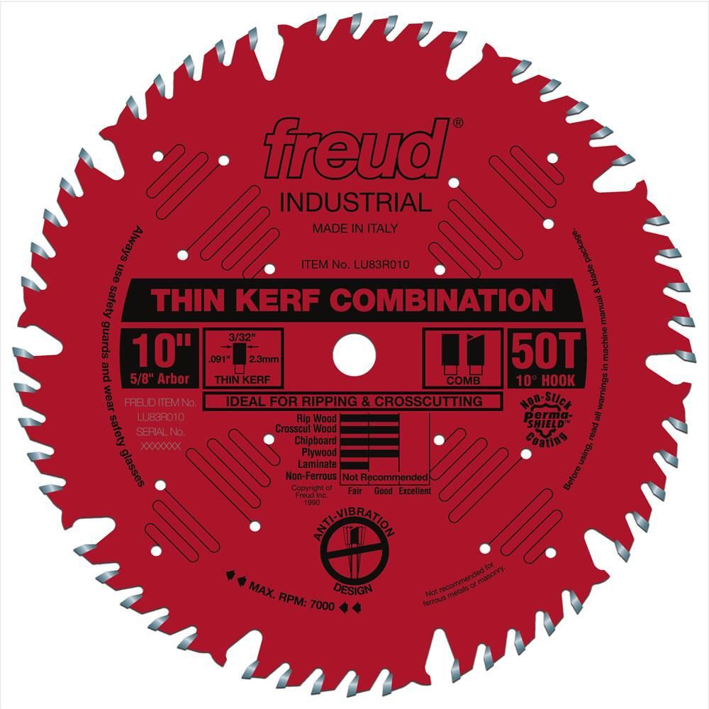 Freud 10in Thin Kerf Combination Blade with Perma-SHIELD Coating, large image number 1
