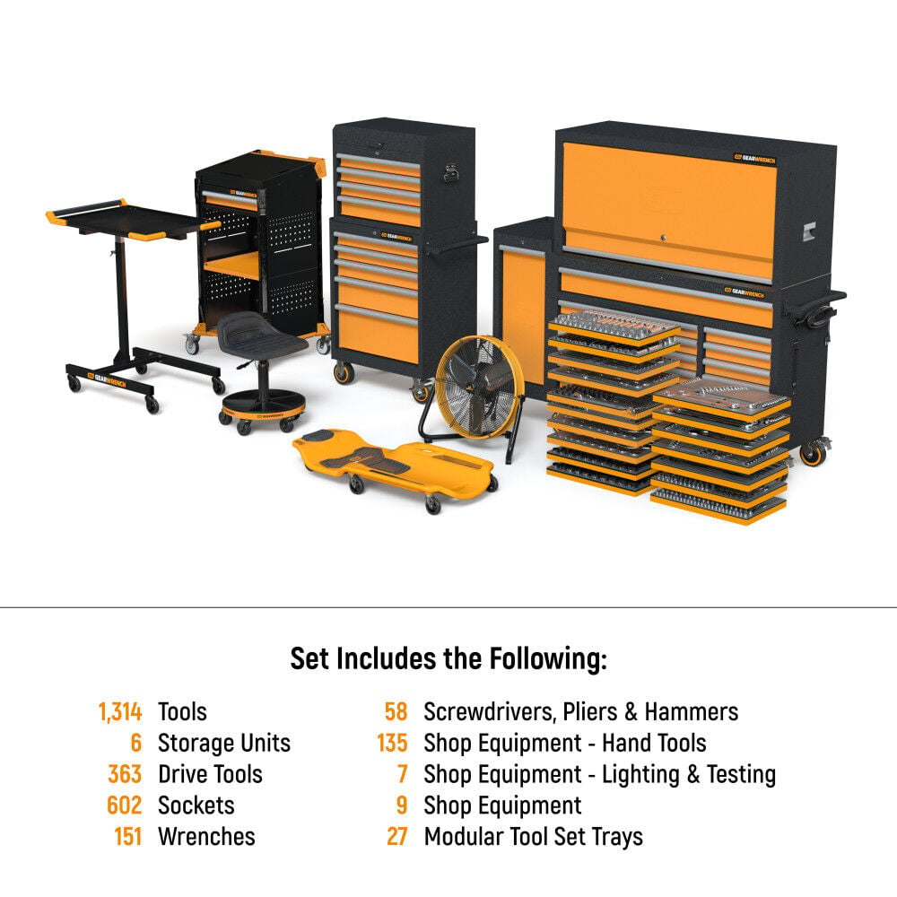 GEARWRENCH MEGAMOD Mechanics Tool Set 1331 Pieces, large image number 2