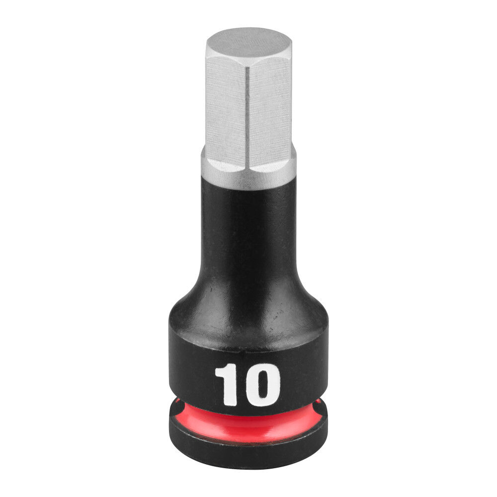 Milwaukee SHOCKWAVE Impact Duty 3/8 Inch Drive 2 Inch Hex 10mm Bit Socket - 49-66-7273