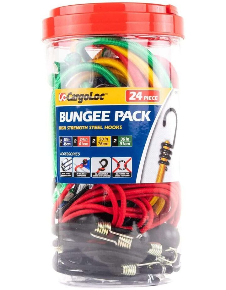 Allied International 24-Peice Assortment Bungee Cord with Steel Hooks