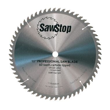 Sawstop Steel Combination Blade - 60 Tooth (ATB) Carbide Tipped