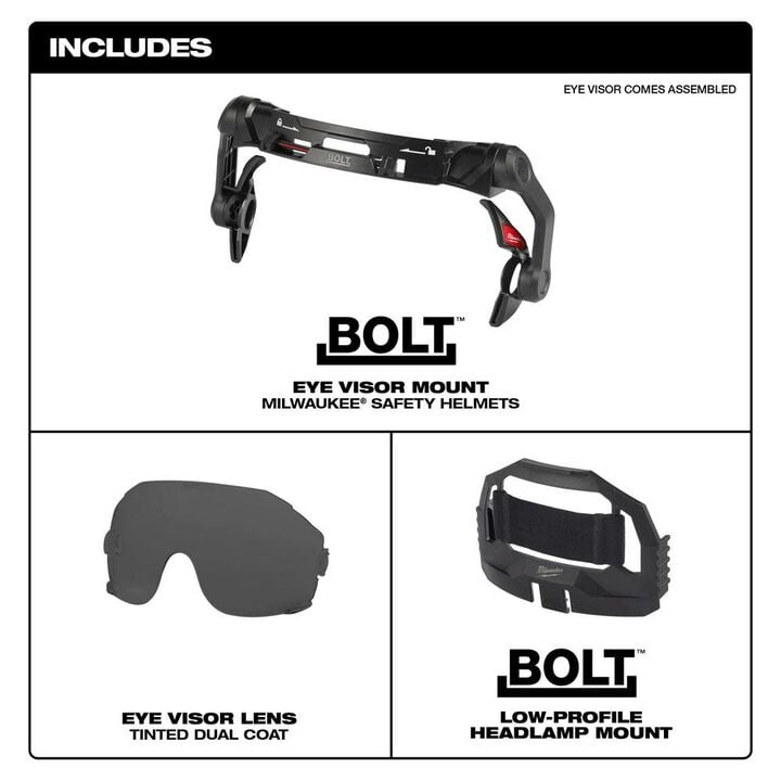 Milwaukee BOLT Eye Visor Tinted Dual Coat Lens Compatible with Safety Helmets, large image number 4