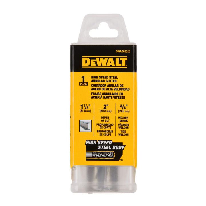 DEWALT Annular Cutter 1 1/4in X 2in HSS 3/4in Weldon, large image number 2