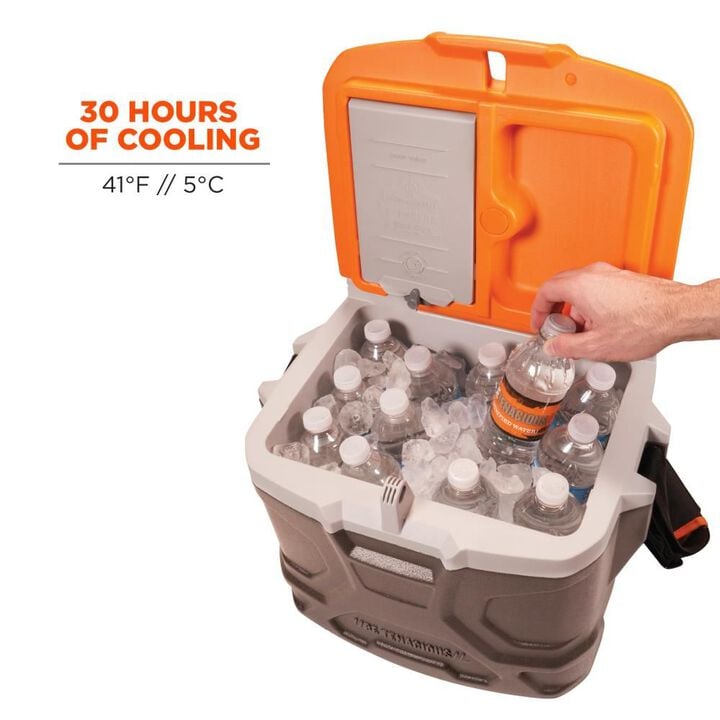 Ergodyne Chill Its 5170 Industrial Hard Sided Cooler 17 Quart Single Orange & Gray, large image number 2