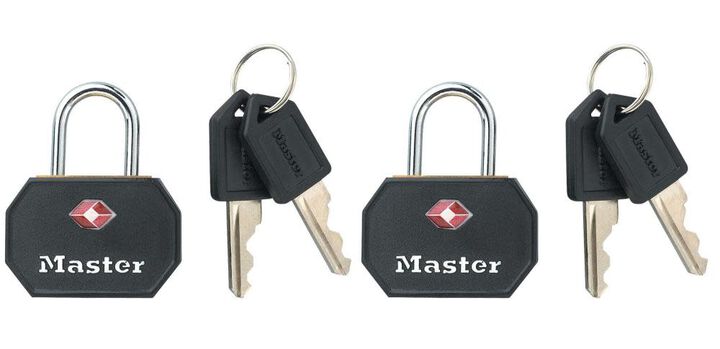 Master Lock 1-1/4 In. (32mm) Wide Solid Metal TSA-Accepted Luggage Lock Black 2 pack - 4681TBLK