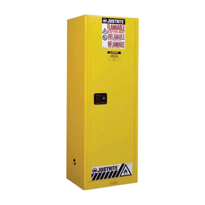 Justrite 22 Gallon Yellow Steel Manual Close Flammable Safety Cabinet