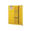 Justrite 45 Gallon Yellow Self Close Flammable Cabinet, small image number 3
