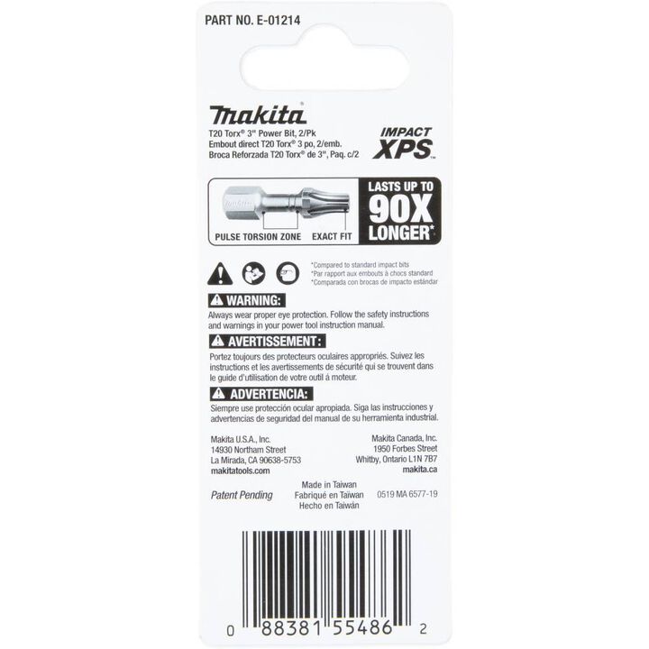 Makita Impact XPS T20 Torx 3in Power Bit 2/pk, large image number 4
