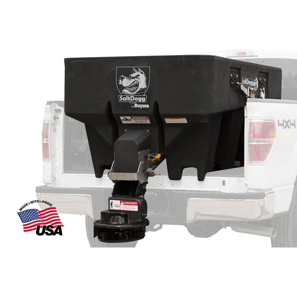 Buyers Products Company SaltDogg 1.0 Cubic Yard Electric Black Poly Hopper Spreader, large image number 2
