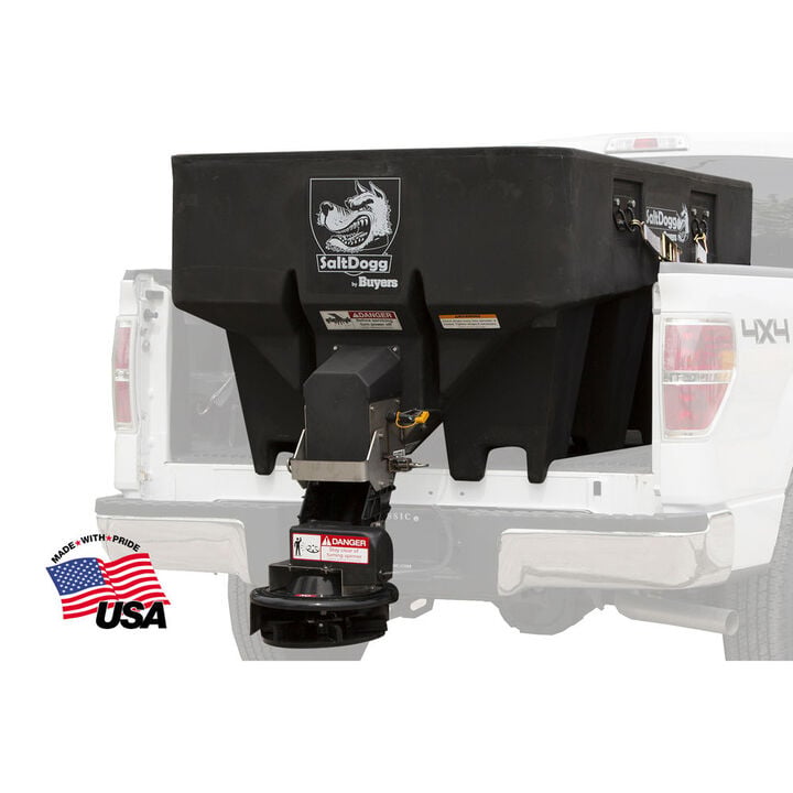 Buyers Products Company SaltDogg 1.0 Cubic Yard Electric Black Poly Hopper Spreader, large image number 1