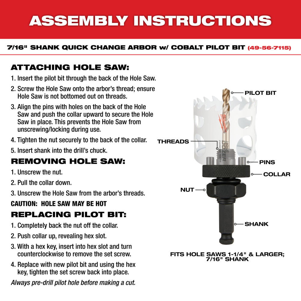 Milwaukee HOLE DOZER Door Lock Installation Hole Saw Kit, large image number 7