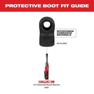 Milwaukee M12 FUEL 1/4 in. Extended Reach Ratchet Rubber Boot, large image number 1