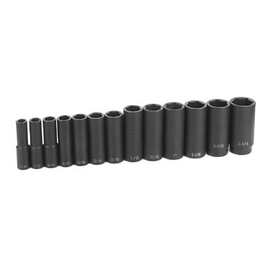 Grey Pneumatic 1/2in Drive 13 Piece Deep Set, large image number 0