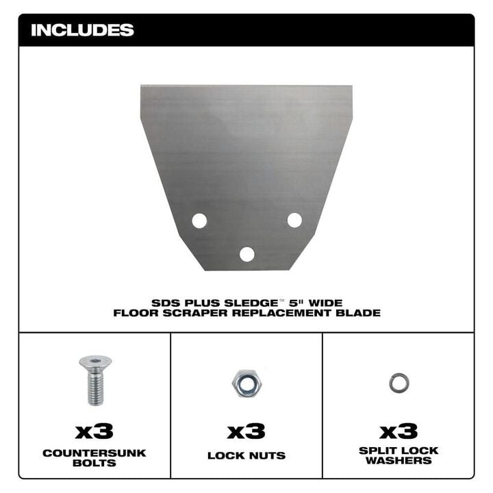 Milwaukee SDS PLUS SLEDGE Floor Scraper Replacement Kit, large image number 3