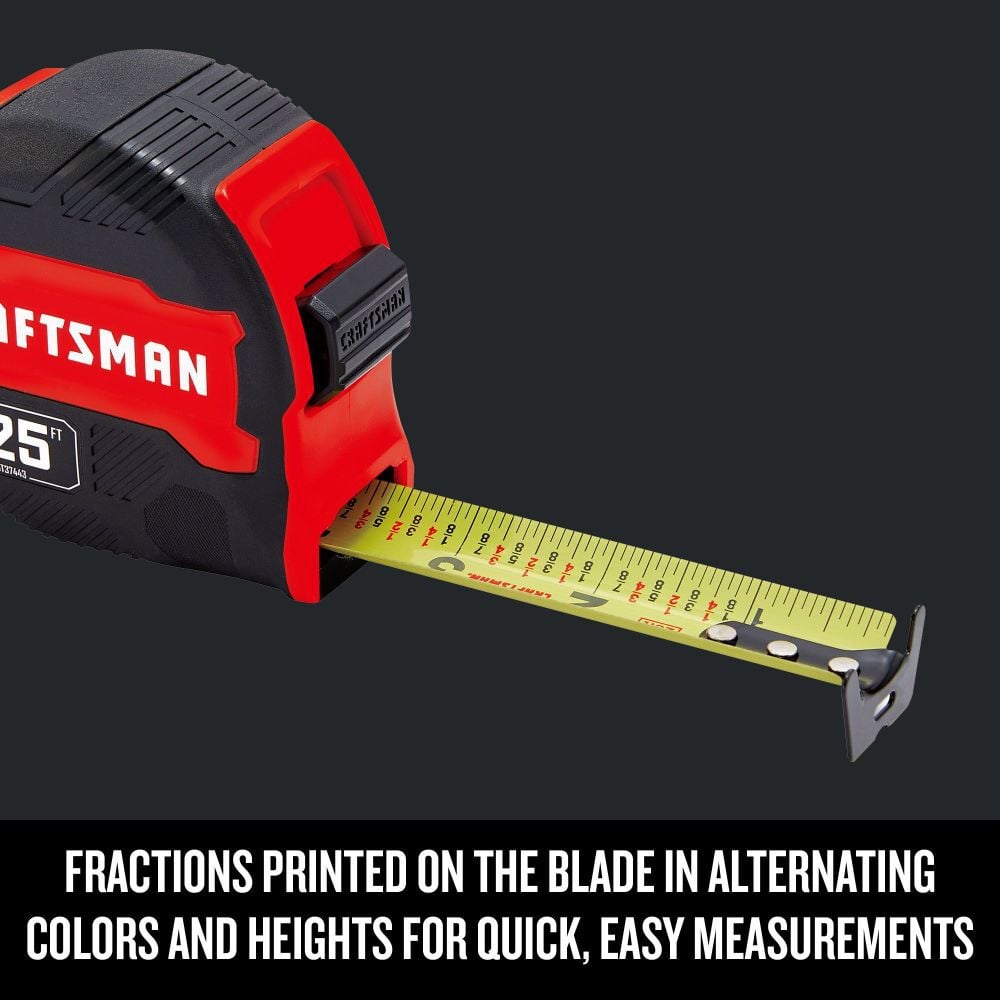 CRAFTSMAN 25 Ft. Compact Easy Grip Tape Measure, large image number 4