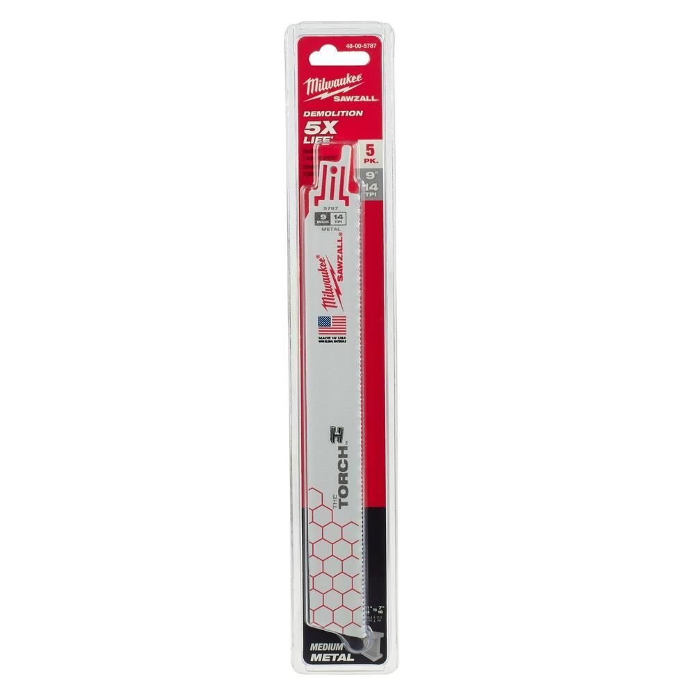 Milwaukee 9 in. 14 TPI THE TORCH SAWZALL Blade 5PK, large image number 11
