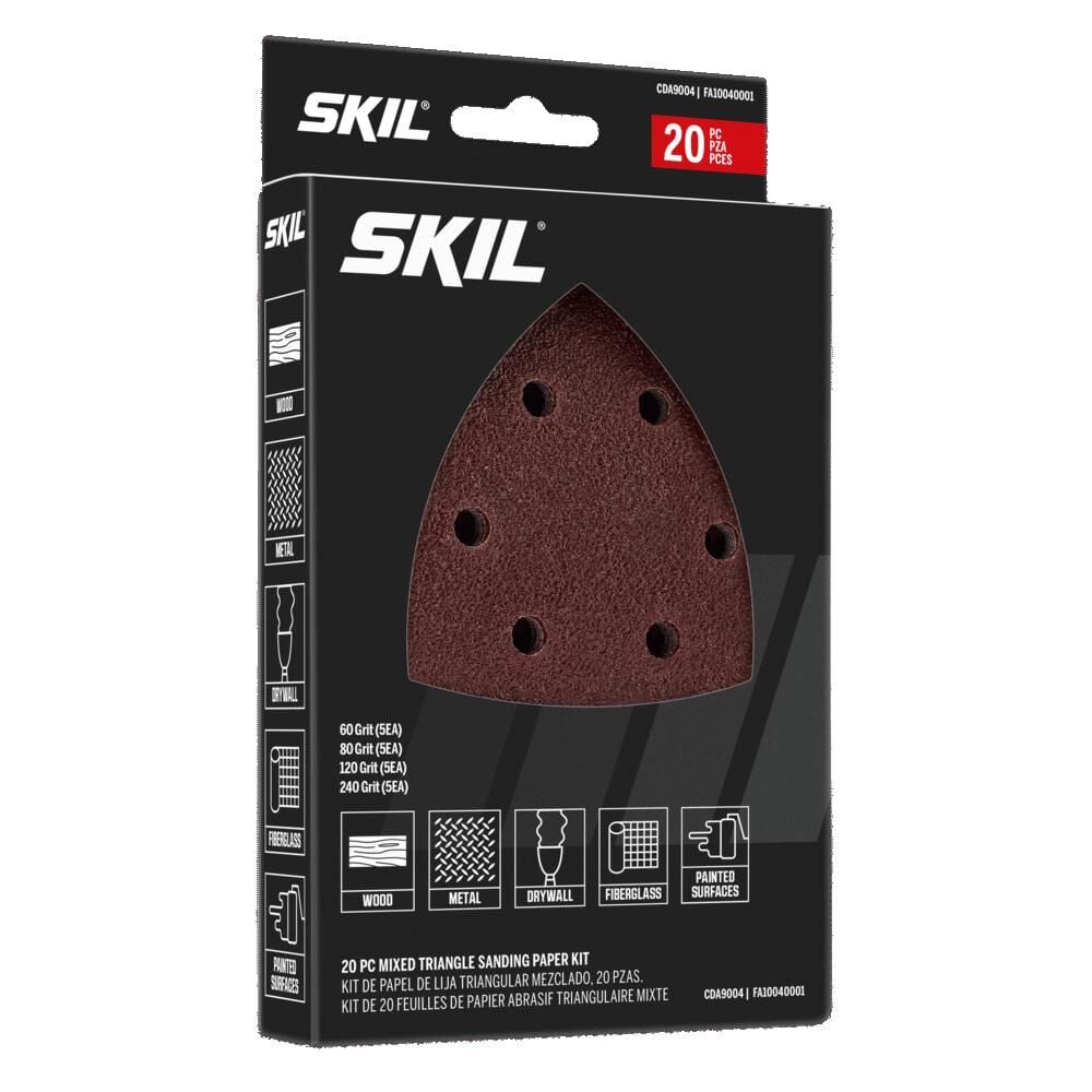 SKIL Mixed Triangle Sanding Paper Kit 20pc, large image number 1