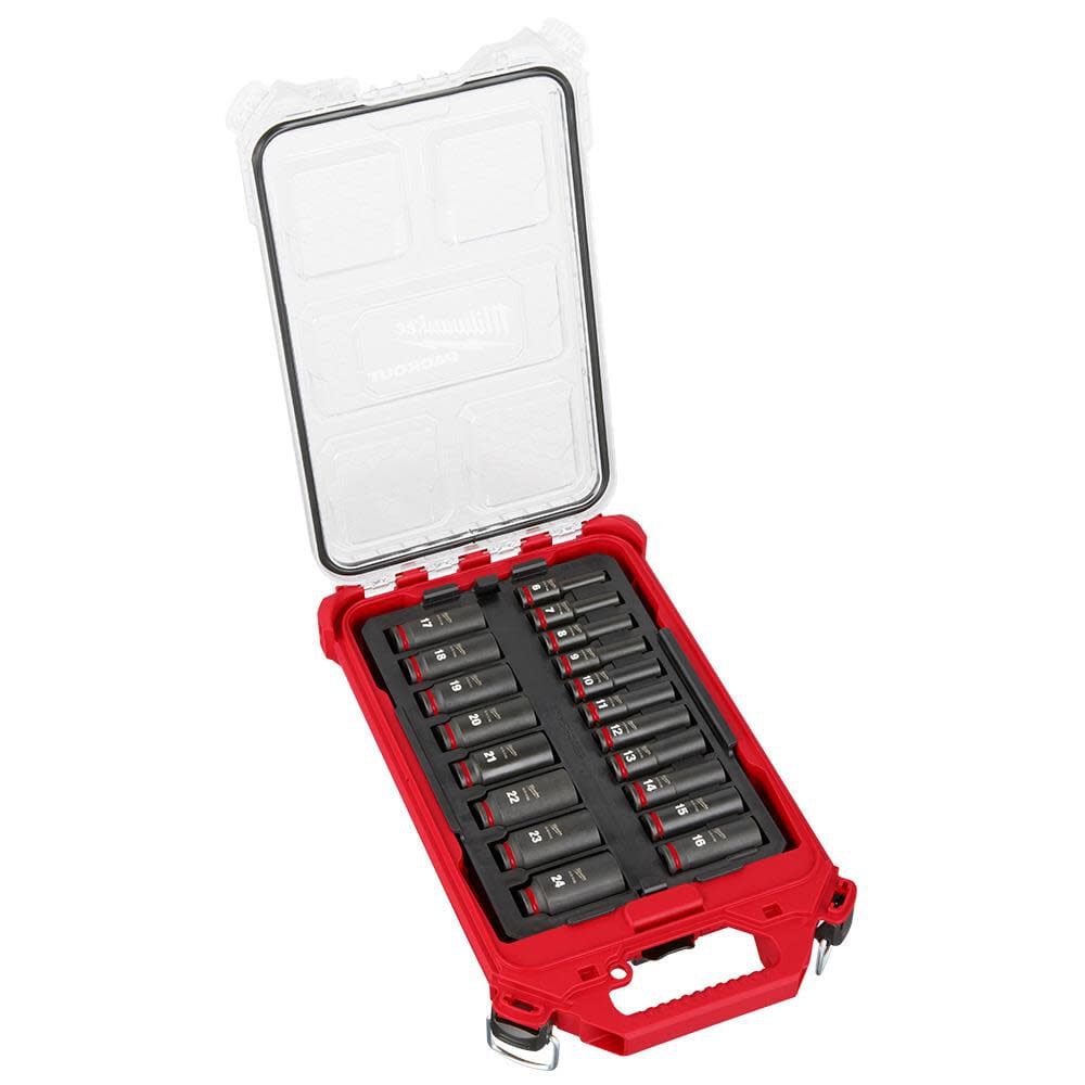 Milwaukee SHOCKWAVE Impact Duty Socket 3/8 Dr 19pc MM PACKOUT Set, large image number 1