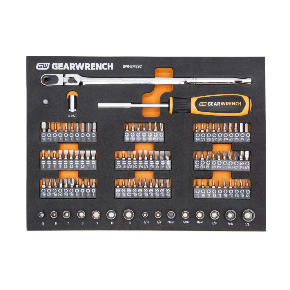 GEARWRENCH 1/4 in Drive Slim Head Mechanics Tool Set in Foam Storage