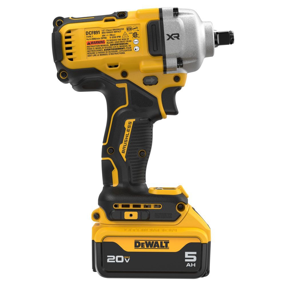 DEWALT 20V MAX XR 1/2 Inch Mid-Range Impact Wrench Kit, large image number 5