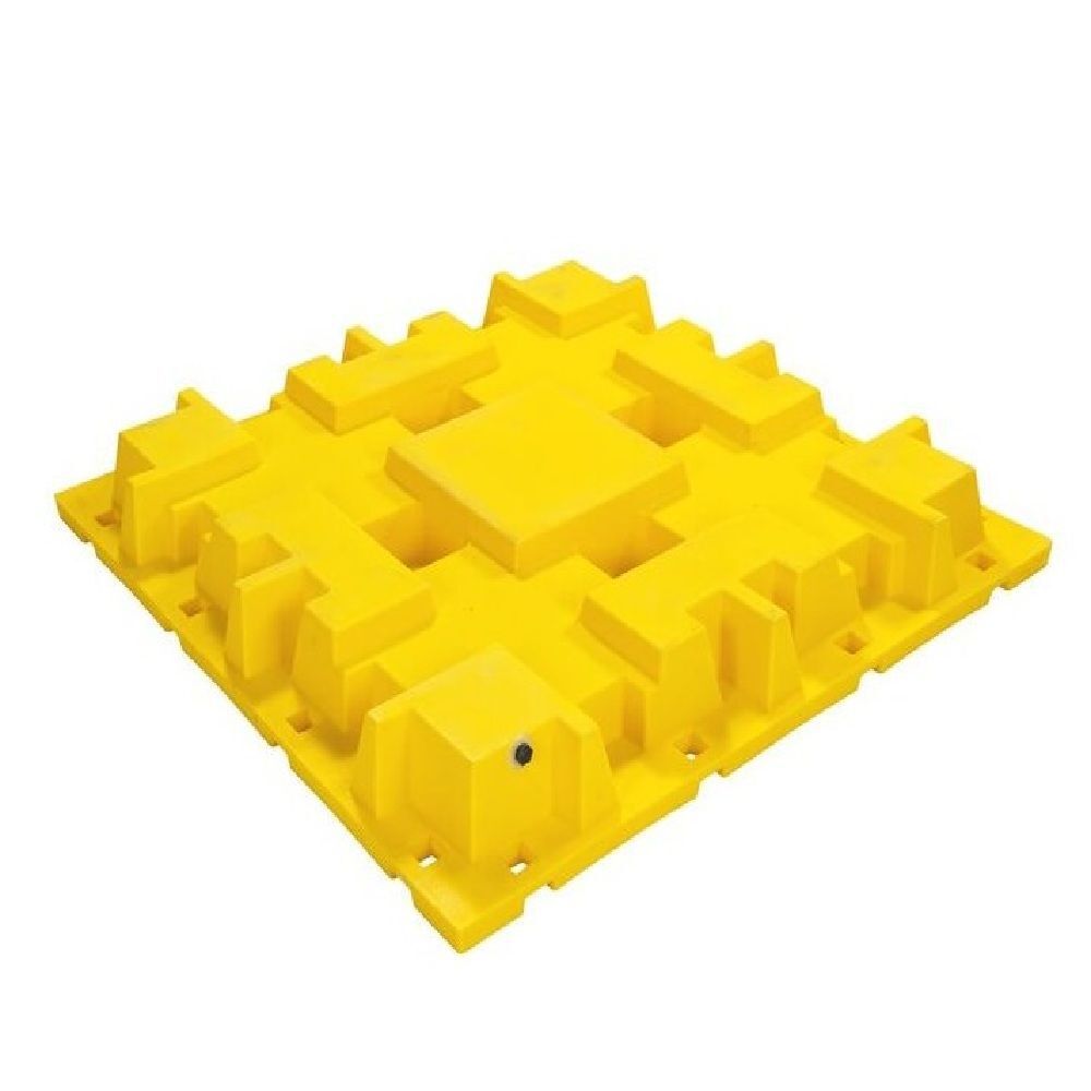 Justrite Plastic 4 Drum Nestable Pallet, Yellow, large image number 2