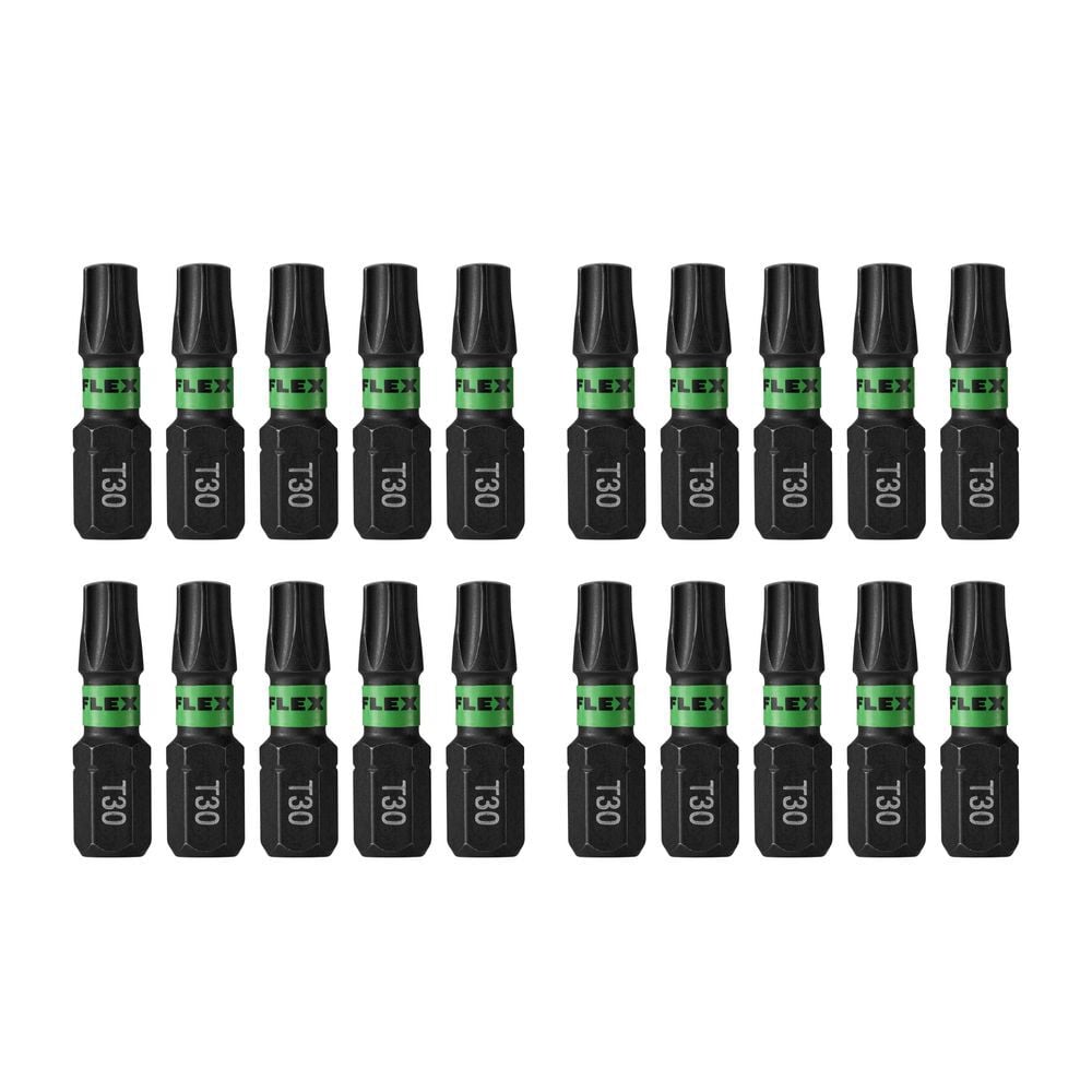 FLEX IMPACKS 1 Inch T30 Impact Driver Bit Set, 20 Pieces, large image number 2